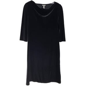 J. Jill Petites Elegant Black‎ Velvet Cowl Neck Drape Sheath dress - XSP NWT
